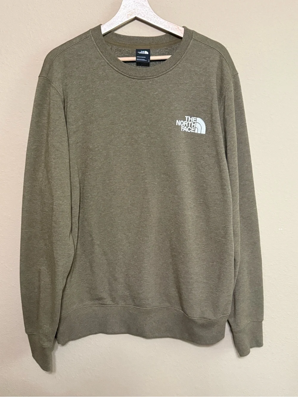 The North Face Olive Green Logo Crew Sweatshirt